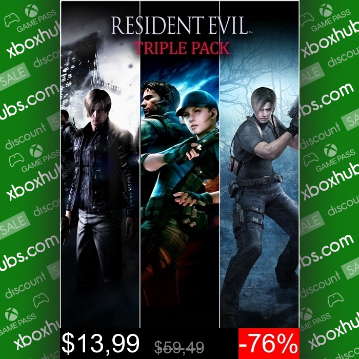 xboxhubs's tweet photo. !!SALE!! Resident Evil Triple Pack buy it now for ONLY $13,99 and SAVE 76%. https://t.co/0Nfb0jj6Bj - Discounts 50-80% #residenteviltriple #xboxonex #xboxgames #gamer #xboxseriess #xboxcommunity #xboxlive #gamepassultimate #xboxplayers #xboxlivegold #xbox #xboxgamer https://t.co/pmn2GFqaGy