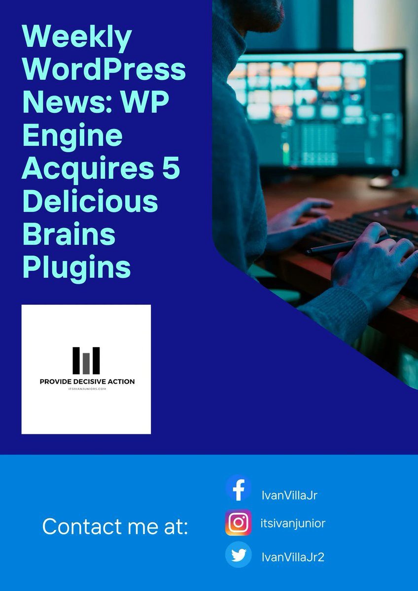 IvanVillaJr2's tweet photo. 🏁 WP Engine acquired five plugins from WordPress product company Delicious Brains this week. This includes Advanced Custom Fields (ACF), WP Migrate, WP Offload Media, WP Offload SES, and Better Search Replace. Source: https://t.co/rHTZonxq8l

#IvanVillaJrWebServices https://t.co/nybPMxmcie