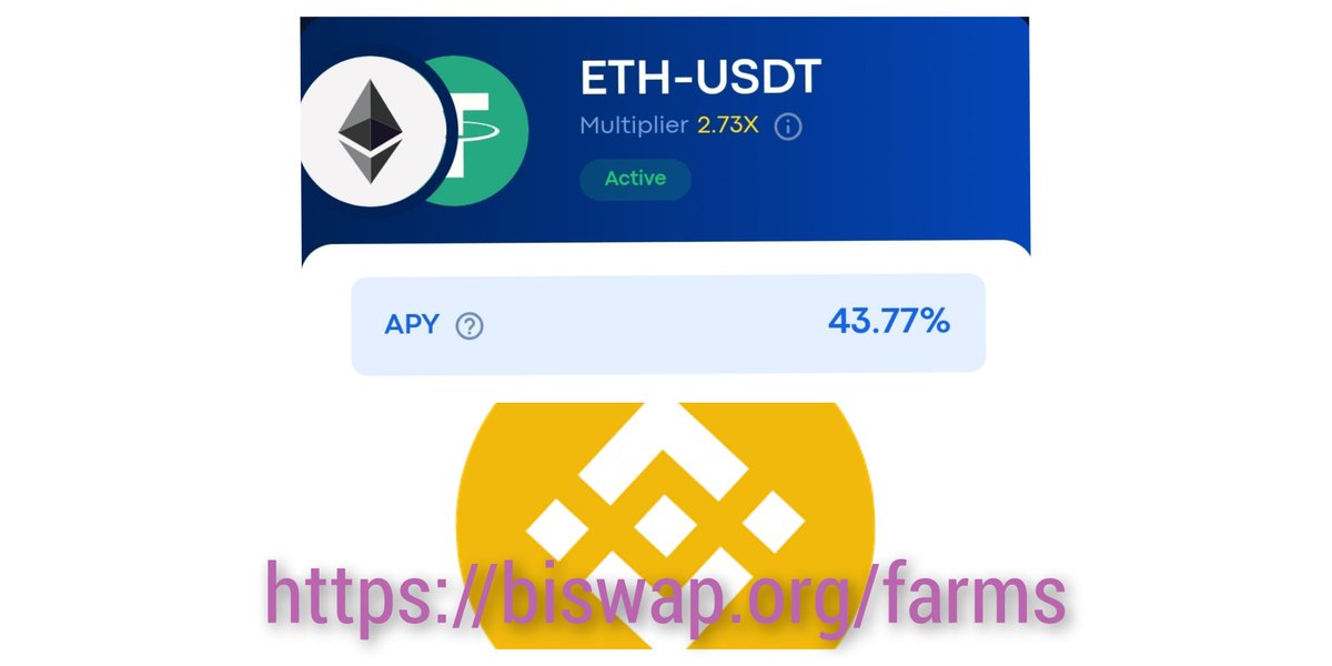 Weekly_Farms's tweet photo. ETH/USDT Farm!!!
Amazing APR!!!🎇 https://t.co/dx5tRct978