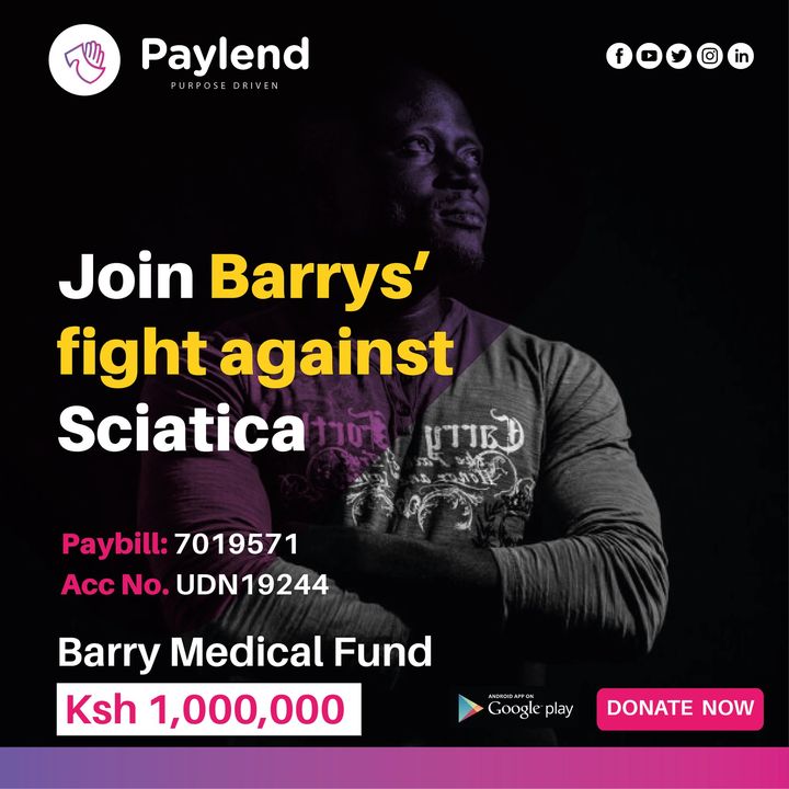 mypaylend's tweet photo. A little help goes a long way. Join us in lending a hand to Barry in his fight against Sciatica.
Together we believe we can win. click: https://t.co/sc3OyEEcGb to hold Barrys' hand
#changisha #Barrysmedicalfund @mypaylend https://t.co/W8SDEr637a