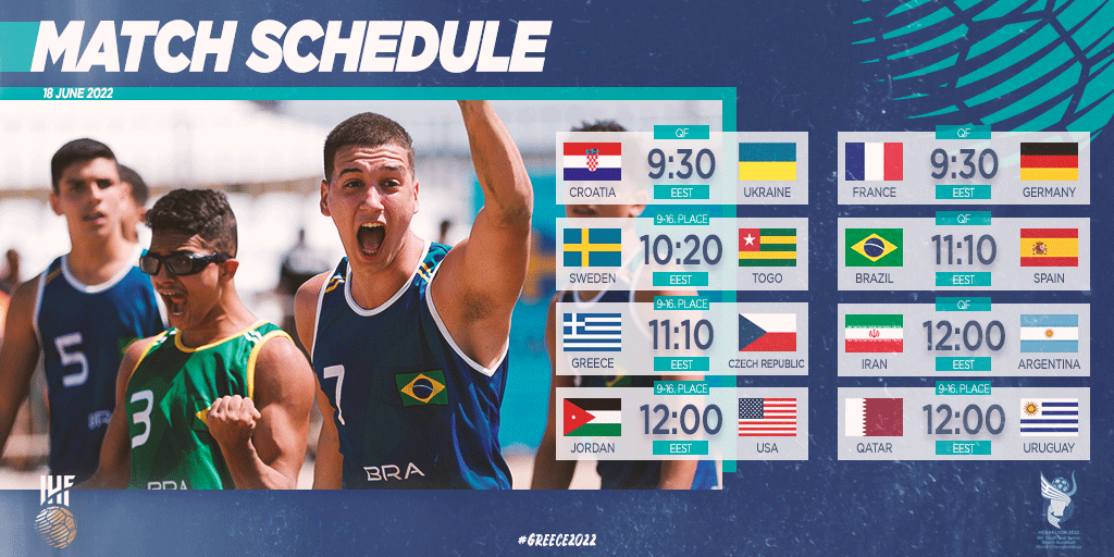 ihfhandball's tweet photo. One more day full of #beachhandball is starting 🤩 We have the quarter-finals as an appetizer and then our night has the semi-finals in store — you would not want to miss them 😄
 
Men's youth preview 👉 https://t.co/jlInd0TTC4
Women's youth preview 👉 https://t.co/gffRZO4EWY https://t.co/1CAmNnAPRv