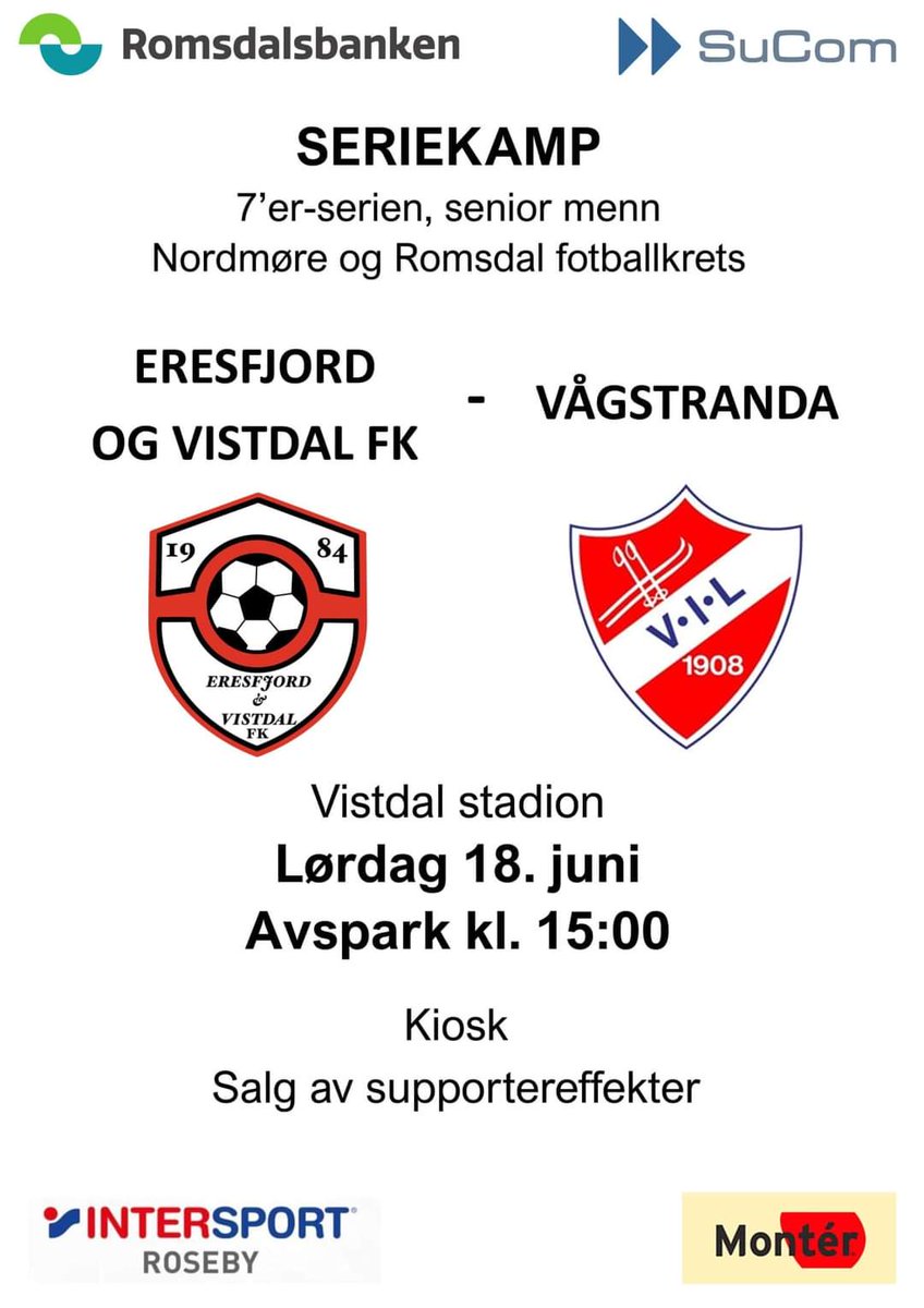 Kampreferat fra mandagens borteseier i 7'er-serien mot Fiksdal/Rekdal/Tomrefjord ligger på fansiden vår: facebook.com/10307943570907…

I dag tar vi mot <a href="/vagstranda/">Vågstranda IL A-lag</a> på Vistdal stadion kl.15. 
#breddefotball <a href="/oppmedpraten/">Opp med praten - breddeball på Nordmøre</a>