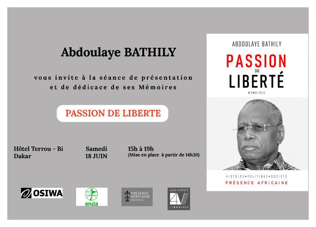 Séance de présentation et dédicaces de mes mémoires ce samedi 18 Juin au Terrou bi à partir de 15h. Entrée libre !
#Bathily4Africa #Kebetu