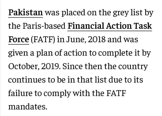muneebawan's tweet photo. @MichaelKugelman Correction: Pakistan was placed on #FATF grey list in June 2018, during Nasir-ul-Mulk's tenure as acting PM. Pakistan was handed over an action plan to be completed till October 2019. However, Pakistan wasn't able to complete the action plan during whole of #RejectedPM's tenure. https://t.co/cIwAr6hHJ4