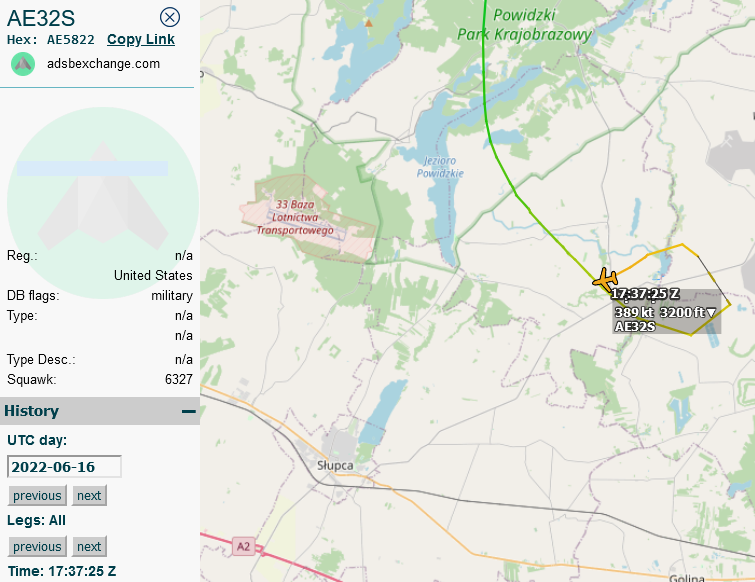 SirListenalot's tweet photo. (USMC VMFA-323 #F18?) #AE5822 as #AE22S active over Poland. On Jun16 seen as #AE32S inbound Powidz https://t.co/fsoKu0Unwm