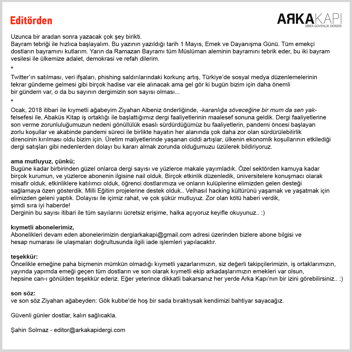 Arka Kapı Dergi tweet media
