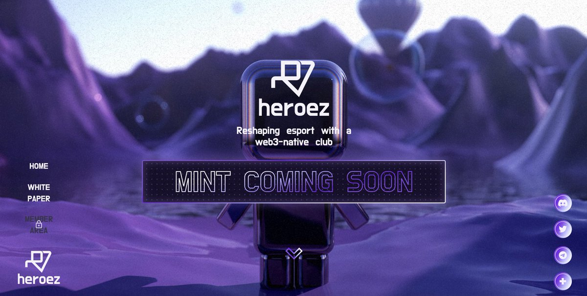 Major updates:

- our website is live heroez.gg 🔥
- mint date announcement next Wednesday

To all OGs, thanks for being with us so far, it's now time to scale 🚀

RT &amp; support really appreciated 🙏🏻

#NFT #NFTdrop #NFTCommunity