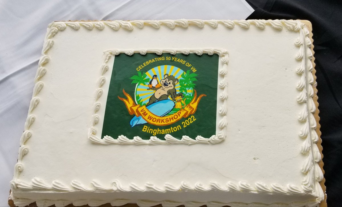 BitnerBill's tweet photo. I knew there would be cake. #zVM 50 years #VMWorkshop https://t.co/A7skppELl0