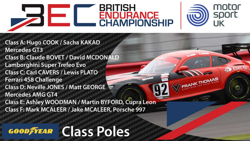 Class poles from qualifying.