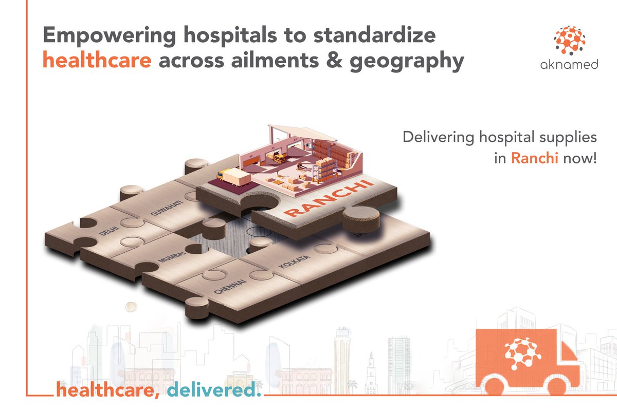 Aknamed_IN's tweet photo. 📍We're live in Ranchi!

At Aknamed, we are increasing access to quality medical supplies for our hospital partners providing advanced healthcare in non-metro cities of India.

Let's transform healthcare and build a better tomorrow! https://t.co/lDSKQozIS8