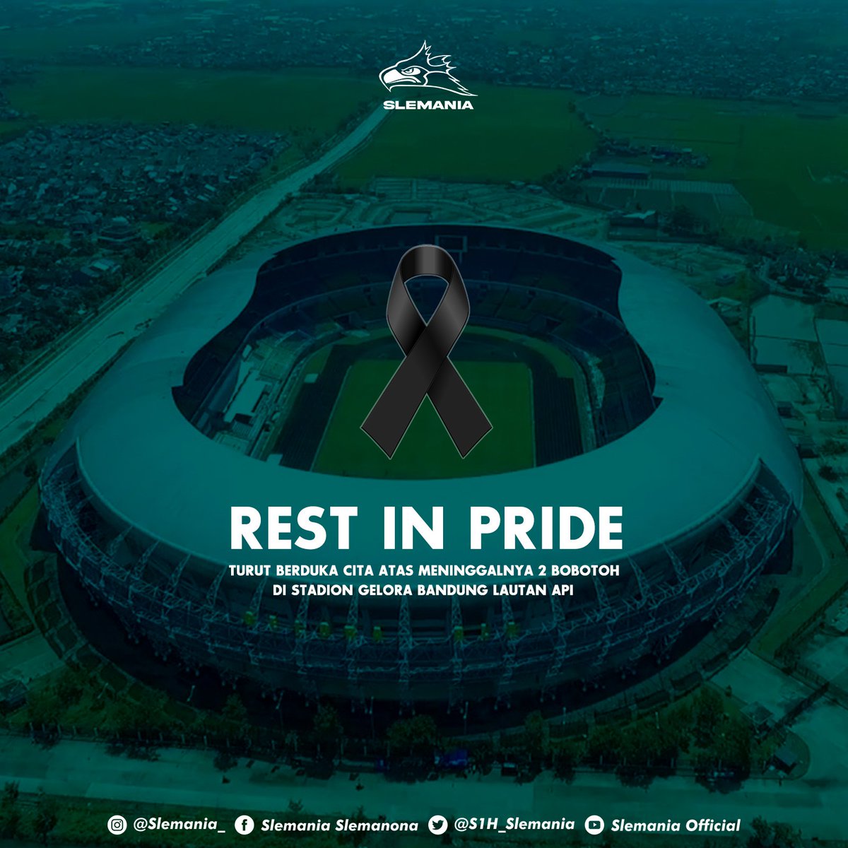 Kami keluarga besar Slemania mengucapkan turut berduka cita atas meninggalnya 2 Bobotoh di Stadion GBLA.

Semoga kedua almarhum husnul khotimah. Al Fatihah 🤲

"Tak ada sepakbola yang lebih berharga daripada sebuah nyawa. "