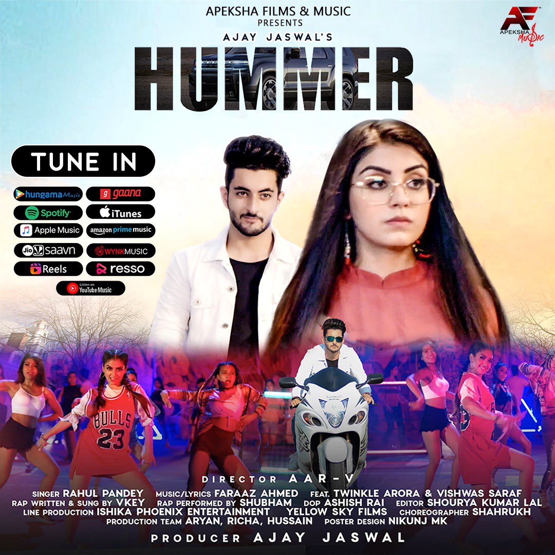 Dance your way to the tunes of #Hummer! 😉💖

To watch this peppy track, tune in to the YouTube channel of Apeksha Films &amp; Music right away!

Here's the link - youtube.com/watch?v=wKuLcI…

The energetic track is also available on all the music streaming platforms.
Tune in now! 🎶