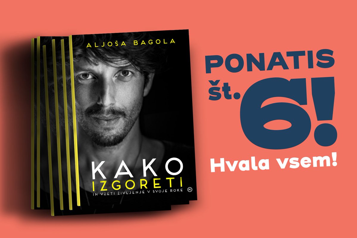 Na knjižne police prihaja 6. ponatis knjižne uspešnice Kako izgoreti in vzeti življenje v svoje roke. Hvala vsem bralkam in bralcem. ❤️📖🙏🏻 #kakoizgoreti #aljosabagola #bestseller <a href="/Mladinska_MK/">Mladinska knjiga 📖</a>