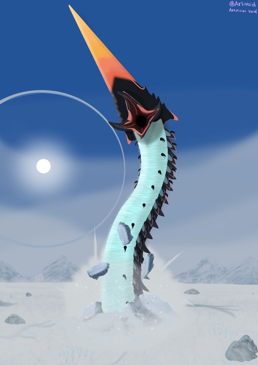 ArtiVoid's tweet photo. Drew up The Ice Worm from Subnautica, I'm really happy with how it turned out :)
#subnautica
#subnauticabelowzero
#iceworm https://t.co/Ar6lsOtYJS