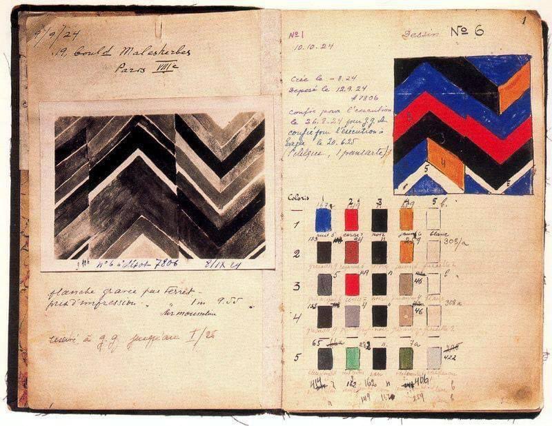 Sketchbook of Sonia Delaunay. Image from Pinterest.