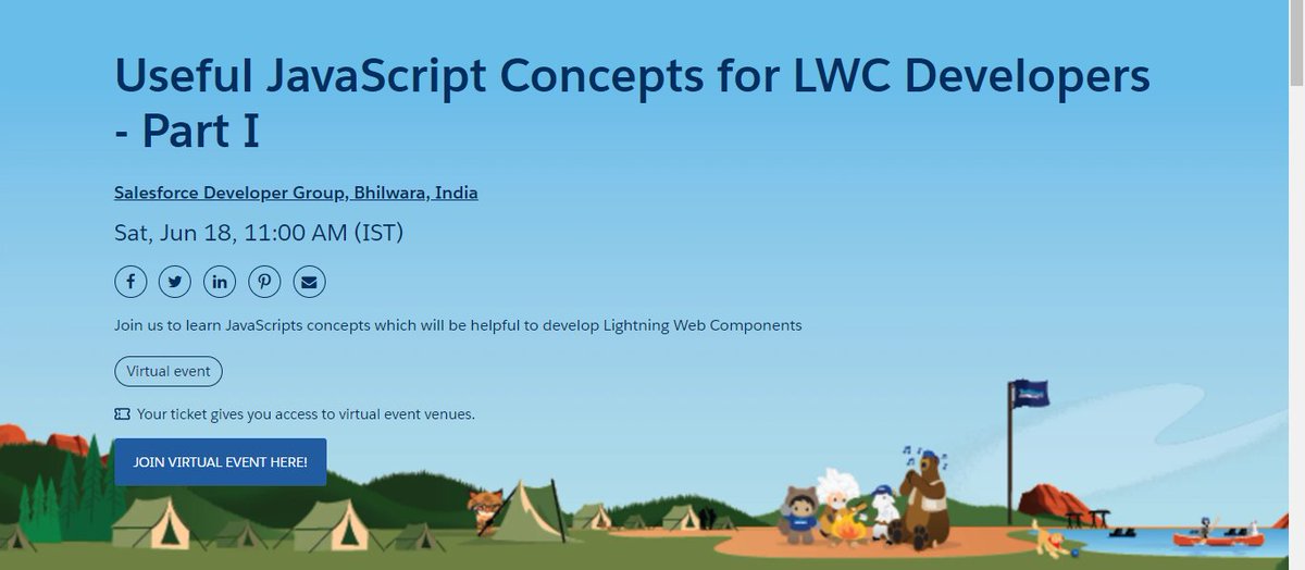 Thank you for such an informative session. Got good insight on JavaScript and its usage in LWC.

Salesforce Developer Group, Bhilwara, India
<a href="/trailhead/">Trailhead</a>
<a href="/AnkushAgrGpr/">Ankush Agarwal</a>
@Vishal_sfdc
#TrailblazerCommunity 
@gurgaon_sfdc
