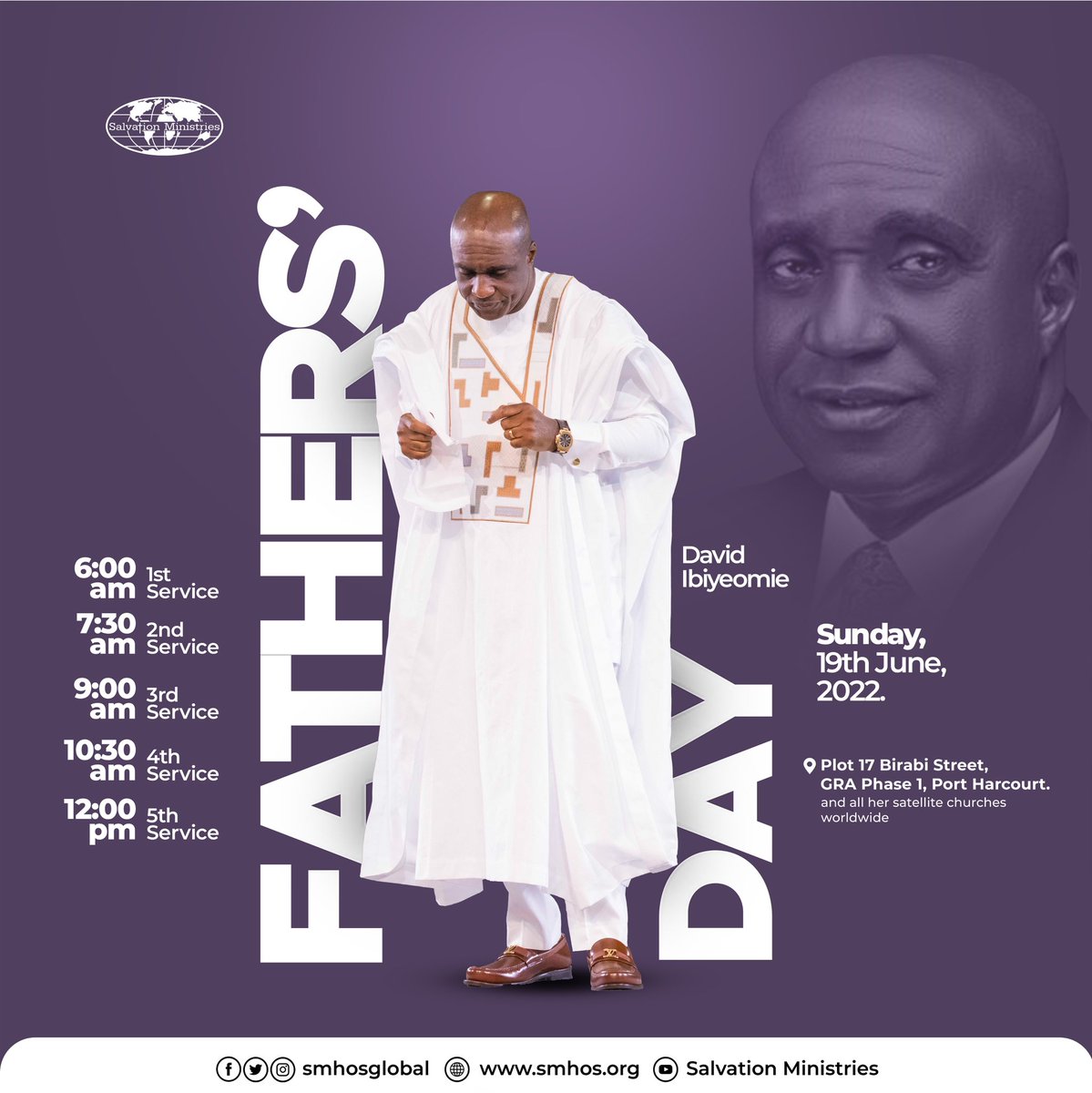 smhosglobal's tweet photo. Join us as we honour the gift of fatherhood this Sunday.
We anticipate your presence.

#SalvationMinistries
#DavidIbiyeomie 
#FathersDay https://t.co/Z0mNriNhKT