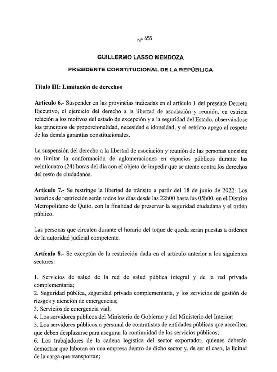 kukyrojas's tweet photo. Sabía que @LassoGuillermo sería un desastre, pero no imaginé que se atrevería a tanto. 
Limita libertad de información, prohíbe protesta, abre llave a uso de fuerza letal.

Miren Ecuador
@CIDH @ONU_derechos @PARLASUR @PauloAbrao @CorteIDH @InfoNodal @bbcmundo @PauloAbrao https://t.co/I8I1f0BS3q