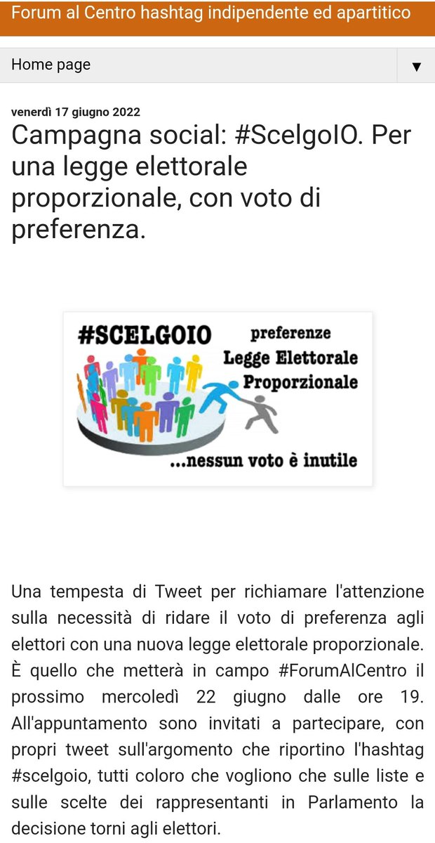 #ForumAlCentro

Campagna social: #ScelgoIO. 

Per una legge elettorale proporzionale, con voto di preferenza.

forumalcentroblog.blogspot.com/2022/06/campag…