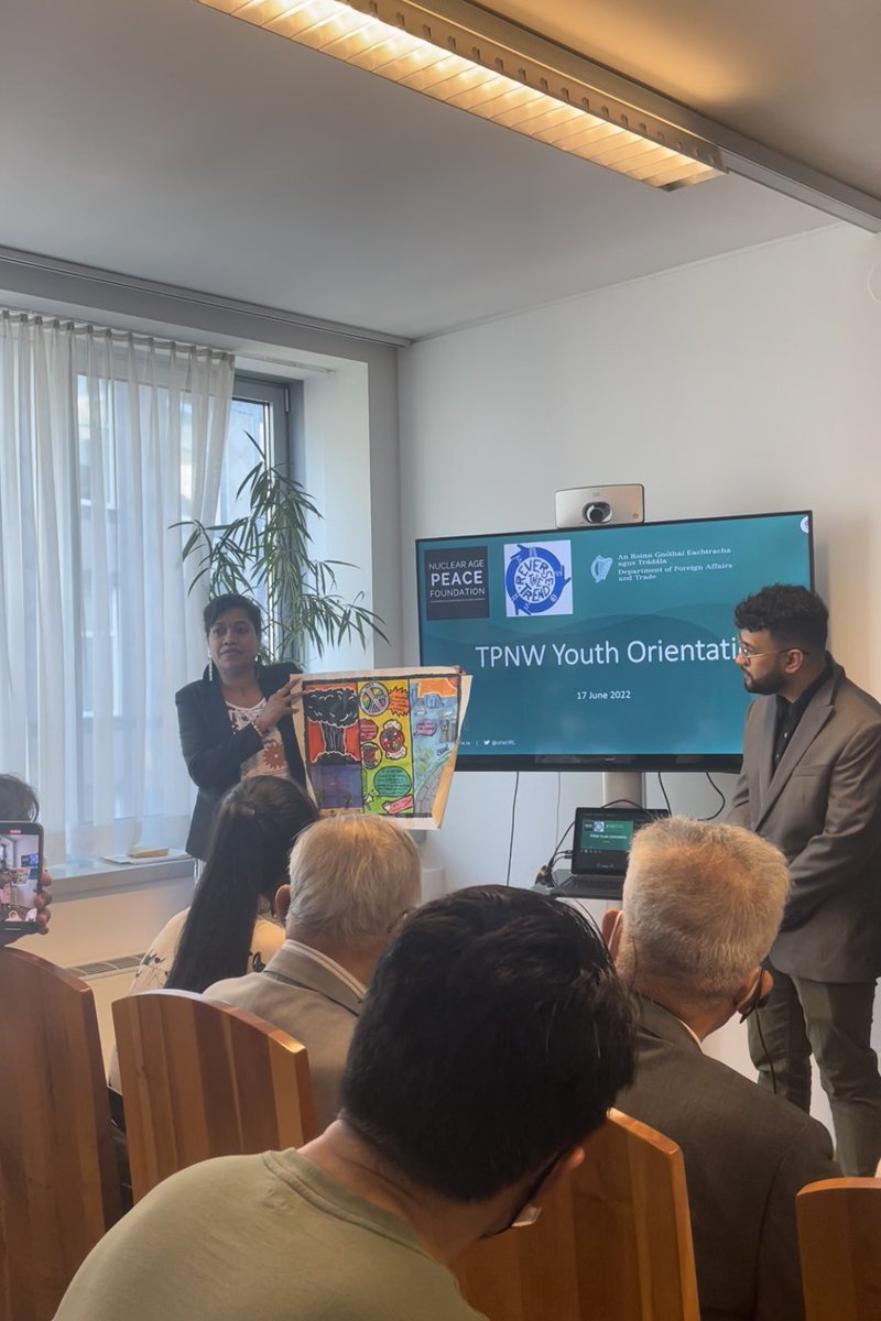 Yesterday, the Youth for TPNW met at Vienna for an orientation session. Amongst the many panel discussions, we got to see some amazing artwork and reflections on a #NuclearFreePacific and a #NuclearFreeWorld