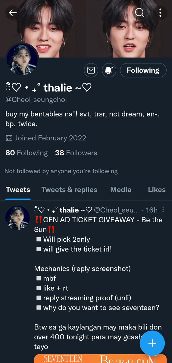 cottoncanjin's tweet photo. @Cheol_seungchoi The reason why I want to see them is because they're my special comfort, the only ones I  trust, and the reason why I'm alive. That's enough reason to be thankful and see them hehe😊 https://t.co/jqxMX8gMUe