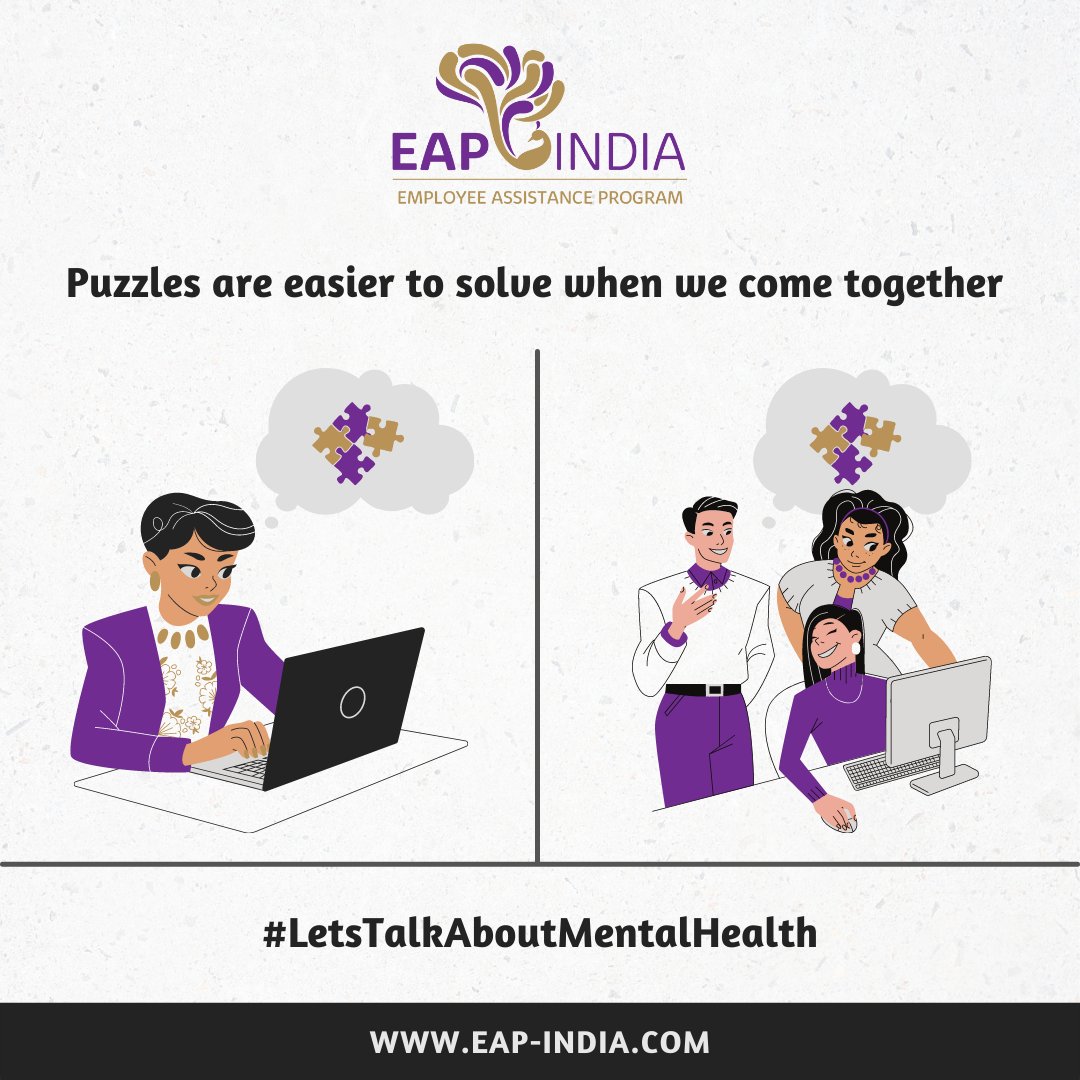 EAP_India's tweet photo. Puzzles, as we know, are easier to solve when you come together.

#EmployersWhoCare
#MentalHealth #MentalWellbeing #Puzzles #Challenges #Obstacles #Wellness #Support https://t.co/yFLCmp1Vqh