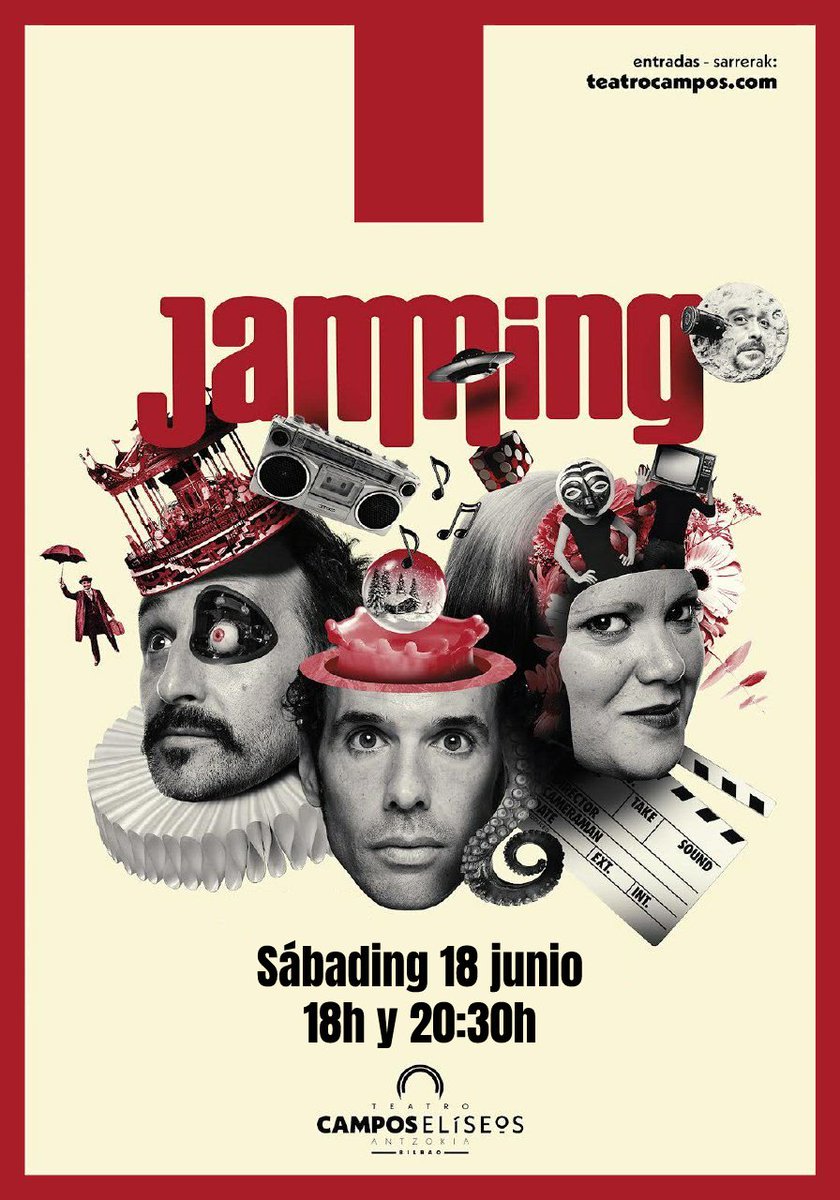 jammingteatro's tweet photo. Si hoy es 18 de junio, ¡hoy son nuestras 2 últimas funcionings  de la temporada en el @teatrocampos!

Más felices que unas castañuelings van para Bilbao @improtour, @GalimbertiPaula y @LOLO_Diego ¡para celebrarlo con vosotrings!

https://t.co/XHQ7VyGEX0 https://t.co/3Bs7XEg2wU