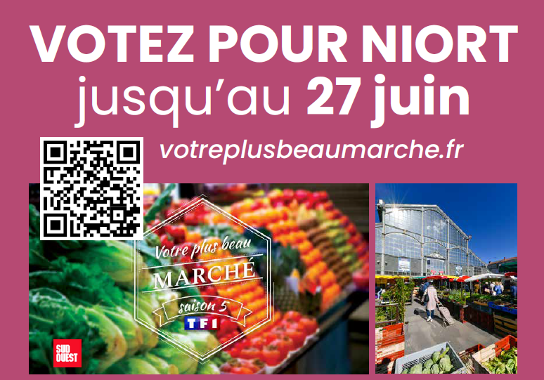 Reseautanlib's tweet photo. #Niort #LePlusBeauMarché #Tanlib 

Votez pour le marché de @Mairie_Niort ! Vous avez jusqu'au 22 juin pour voter !!! 😀 https://t.co/UiHwGHAGNW