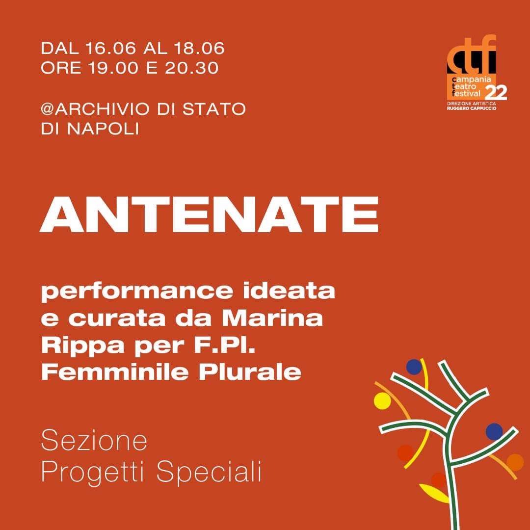 ArchivioStatoNA's tweet photo. Il sabato di #CTF22 inizia alla grande!
Stasera ultima possibilità per vivere la magia della performance teatrale tra le sale del nostro Archivio con il progetto “ANTENATE - il tempo del ricordo nella casa delle storie
Vi aspettiamo👇
⭐ ANTENATE
🕐 19.00; 20.30 https://t.co/KtEt1XXJzj