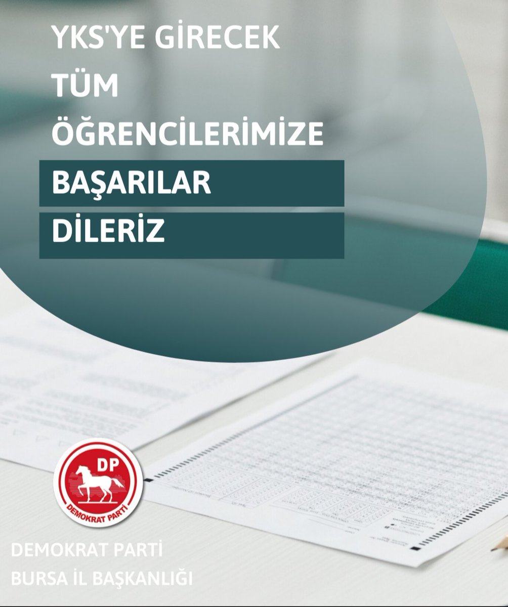 DP Bursa İl Başkanlığı (@dpbursa) on Twitter photo Hafta sonu Yükseköğretim Kurumları Sınavı'na girecek bütün genç kardeşlerime başarılar diliyorum.
Demokrat Parti Bursa İl Başkanı
Çağrı KAPLAN
<a href="/DpGultekinUysal/">Gültekin Uysal</a> <a href="/cenginyurt52/">Cemal Enginyurt</a> <a href="/cagkaplan/">Çağrı KAPLAN</a> <a href="/arzuzdmr8/">Arzu Özdemir</a> Hafta sonu Yükseköğretim Kurumları Sınavı'na girecek bütün genç kardeşlerime başarılar diliyorum.
Demokrat Parti Bursa İl Başkanı
Çağrı KAPLAN
<a href="/DpGultekinUysal/">Gültekin Uysal</a> <a href="/cenginyurt52/">Cemal Enginyurt</a> <a href="/cagkaplan/">Çağrı KAPLAN</a> <a href="/arzuzdmr8/">Arzu Özdemir</a>