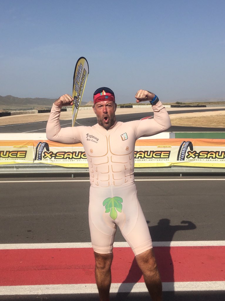 Let the fig see the leaf! 8hr race in40deg heat! #maleCancer <a href="/NearNakedMan/">NearNakedMan</a>