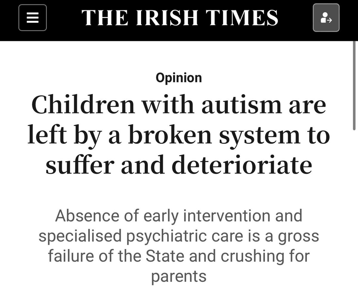 It’s 2022, you’d think the Irish Times would have some guidelines how to write about autism? The language is all wrong but I’d start with children deteriorating (like garden gnomes being left outside for the winter?) and that this is crushing for _parents_