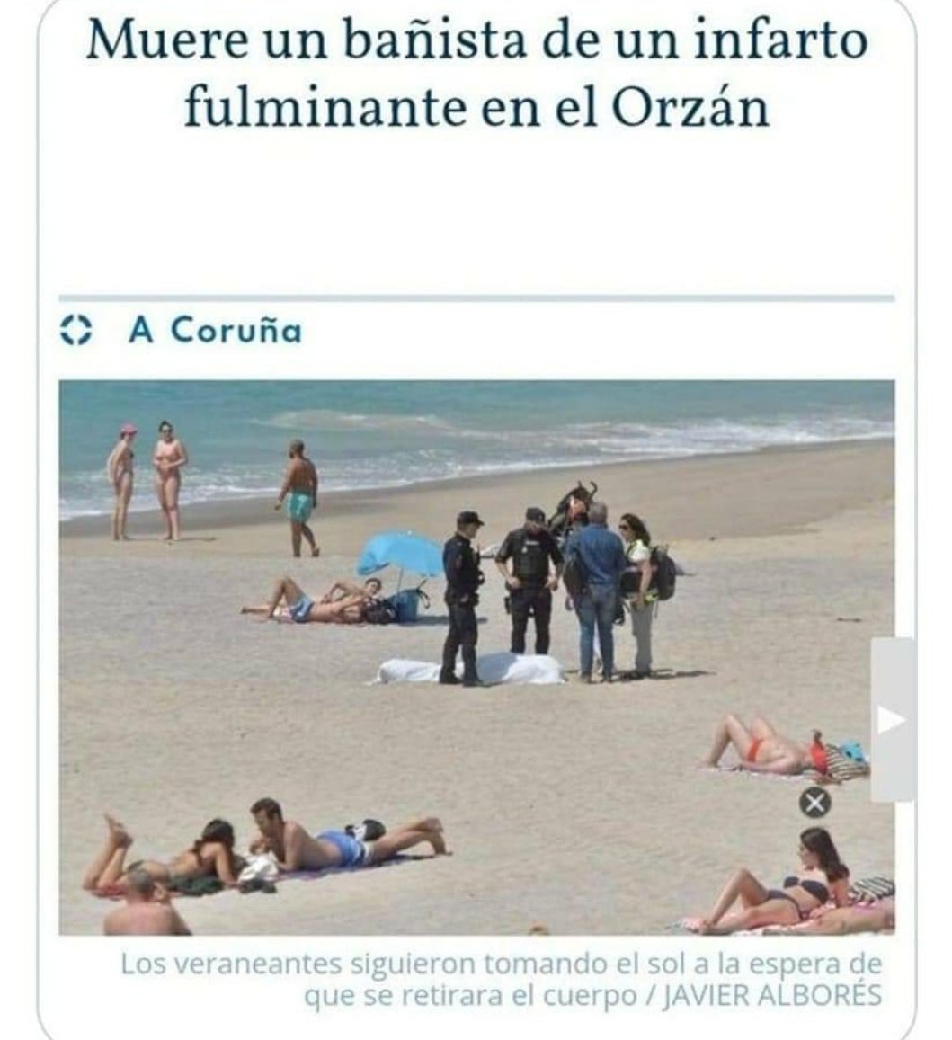 nikamonina's tweet photo. No me entra en la cabeza que alguien pueda seguir tomando el sol plácidamente al lado del cadáver de una persona. https://t.co/yQlHxTTs6k