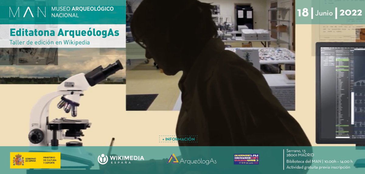 🦴 ¡A punto de comenzar #EditatonaArqueólogAs!

💻 Vamos a reducir la brecha de género en <a href="/eswikipedia/">Wikipedia en español</a>, junto al <a href="/MANArqueologico/">Museo Arqueológico Nacional</a>, <a href="/PArqueologas/">pr.arqueologas</a> y todas las personas que se han sumado a la iniciativa. ¡Gracias!
