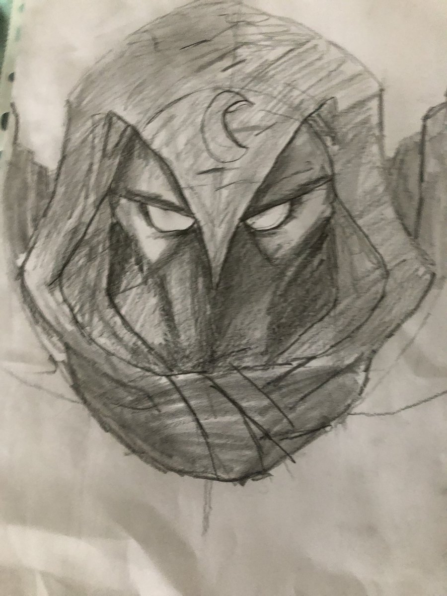 DrawingHub3's tweet photo. Moon knight drawing.                                  #MoonKnight https://t.co/umaikDNL61