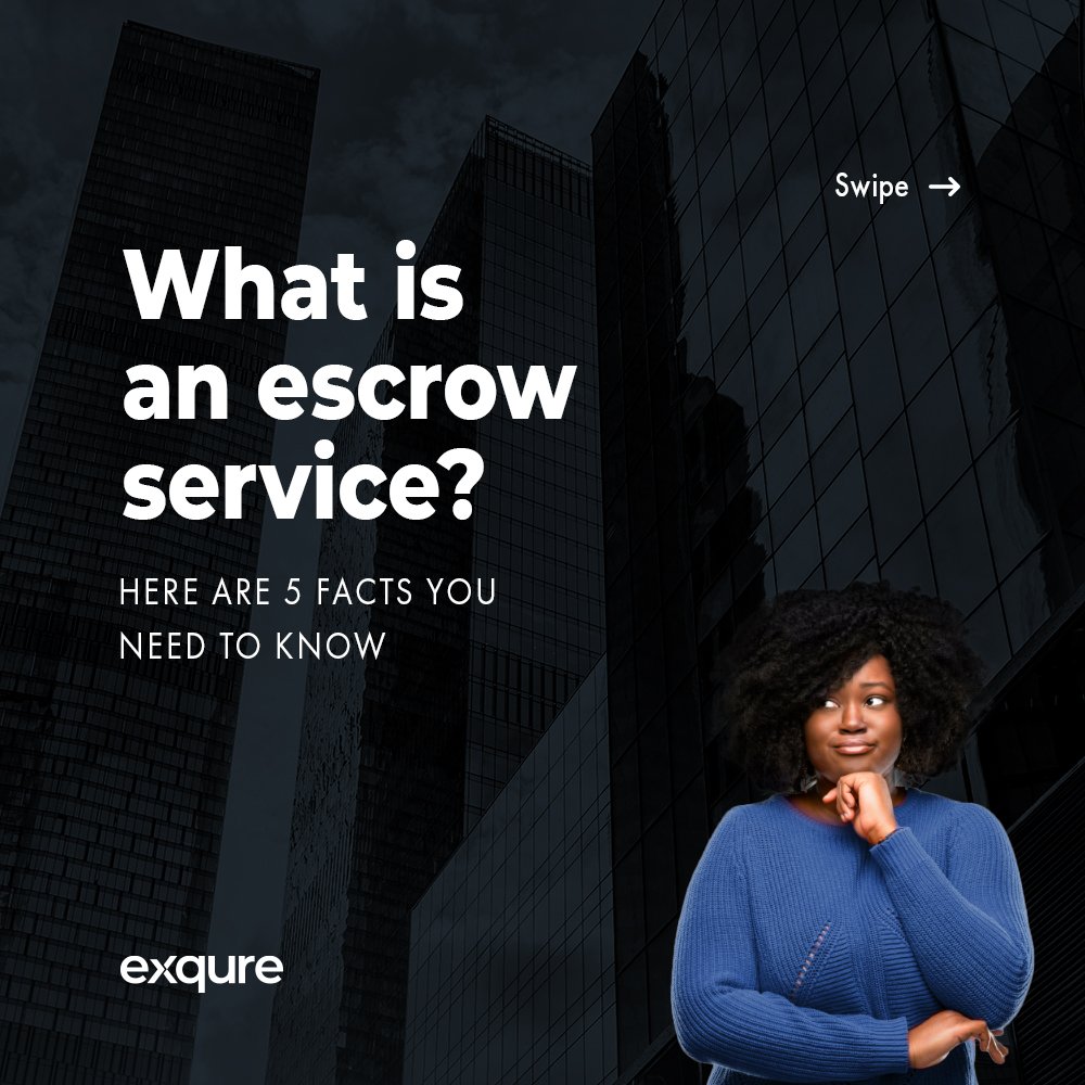 ExqureE's tweet photo. For everyone wondering what an escrow service is,  this is for you👇.

Here are 5 facts we've put together to help you understand our service better.

Do leave a comment below, if you've learnt something new. And if you don't,  kindly save, share and drop a 👍.#escrow #Exqure https://t.co/ymL6WHMBqp