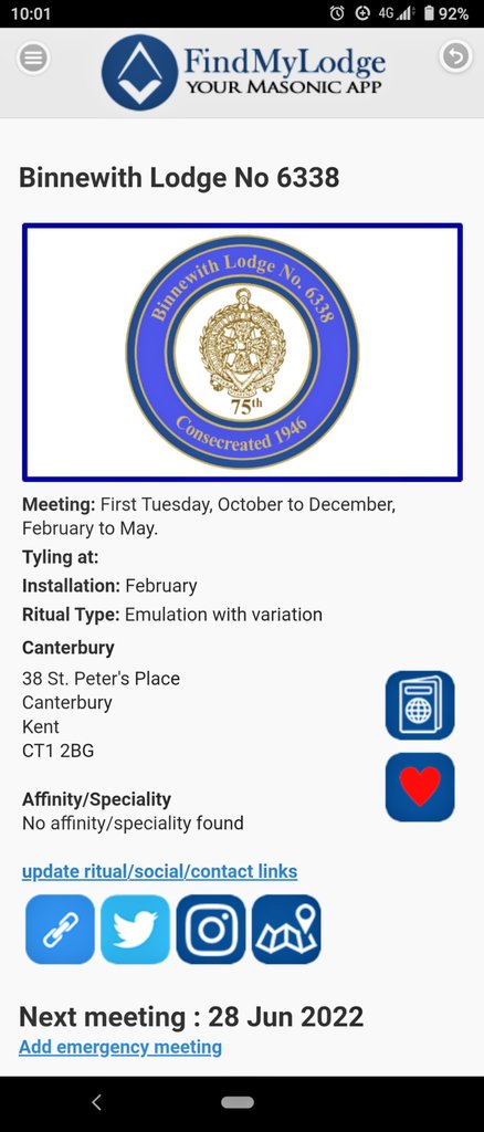 binnewith6338's tweet photo. Just when you thought you were ready for the summer break, along comes an emergency meeting for the Binnewith Brethren!
If you can't wait until the autumn for your next meeting and fancy a visit to Canterbury, you can find our details on the excellent @FindMyLodge App! #6338 https://t.co/9ziBQjV5ii