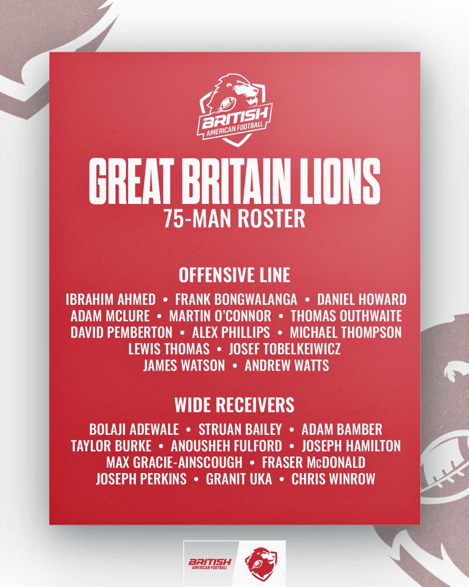 BAFAOfficial's tweet photo. The GB Men's Staff are proud to announce the 75 man squad that will be taking on the best in Europe later this year.

The coaching staff took into account players
attitude, ability &amp; commitment to the team, as well as their ability to be a great leader &amp; selfless teammate.
(1/2) https://t.co/8Bn3GtSLnl