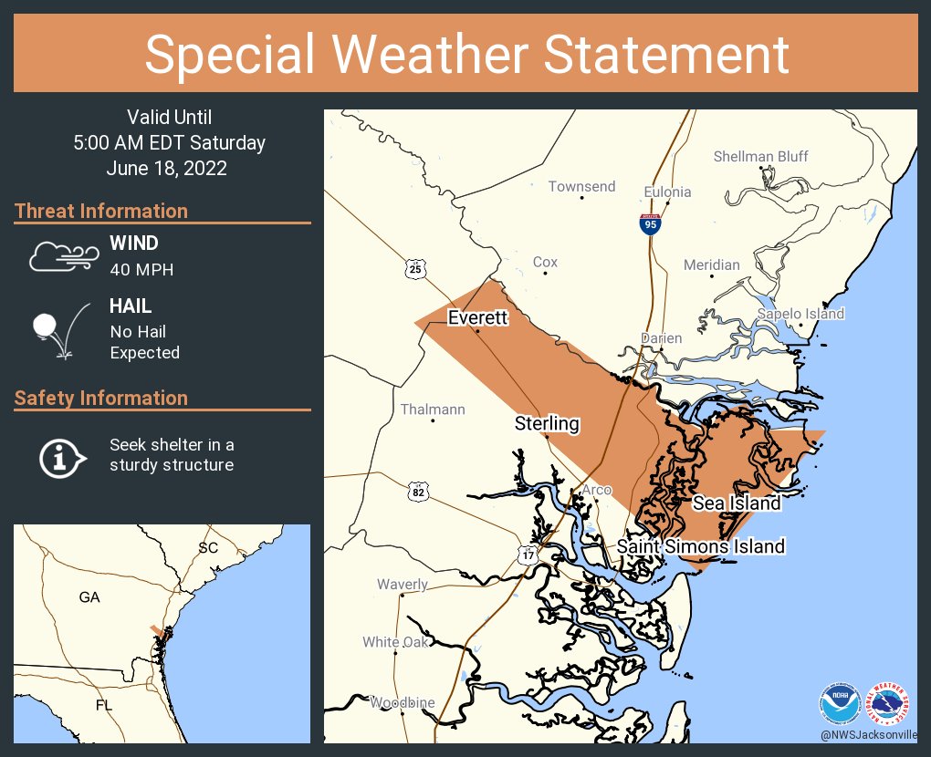 NWS Jacksonville on Twitter "A special weather statement has been
