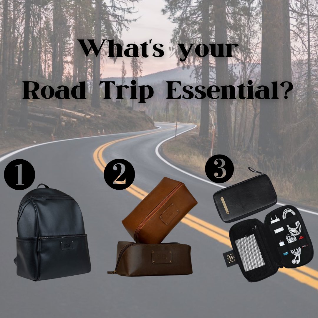 The Road trip starter pack 🛣
1. Personalised Backpack
2. Personalised Dopp Kit
3. Personalised Gadget Organiser

What would you pick up first?

#theblackboxco #tbbc #roadtripessentials #backpack #DoppKit #toiletrybag #pouch #pouches #gadgetorganizer #veganleather #explore