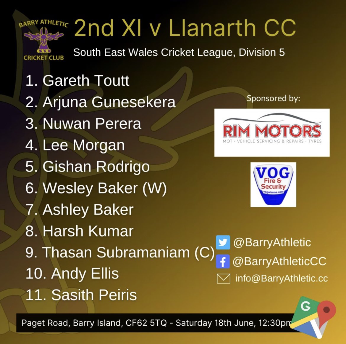 BarryAthletic's tweet image. Teams for our 3 @SEWCLeague fixtures today. Let’s hope it stays dry enough to complete all 3! #PrayForNoRain #GetTheGameOn