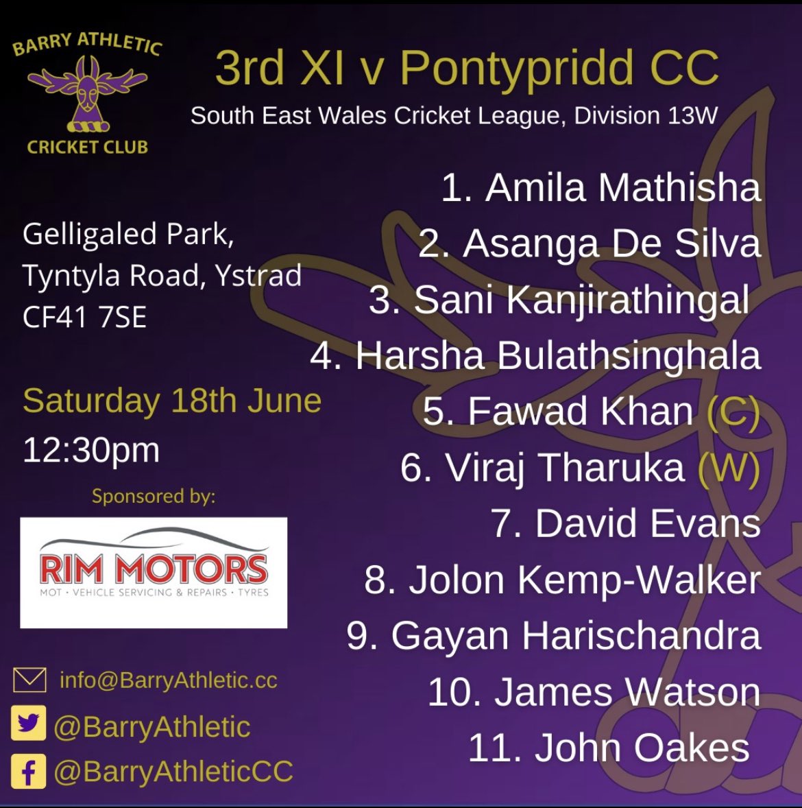 BarryAthletic's tweet image. Teams for our 3 @SEWCLeague fixtures today. Let’s hope it stays dry enough to complete all 3! #PrayForNoRain #GetTheGameOn