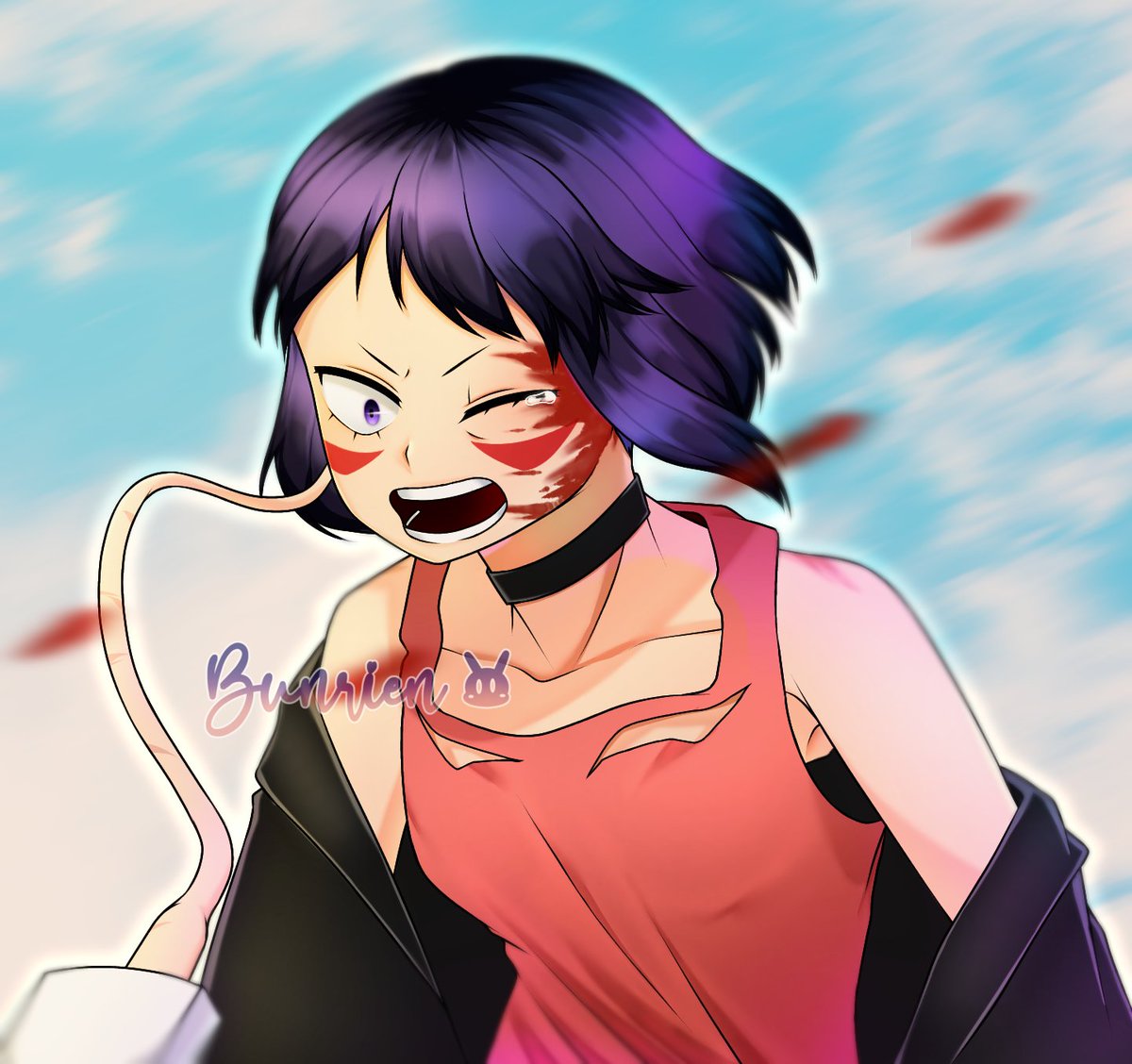 batrien_kyoji's tweet photo. After reading the new chap & seeing Kyouka's baddass on the panels, I can't help but draw this. Was I okay drawing this? ofc not. Having her earjack/even her ear ripped off, hurts me. #mha355 #MHASpoilers #mha356 #bnha355 #bnha356 #bnhaspoilers #kamijirou #DigitalArtist #上耳 https://t.co/BbV5sD1It2