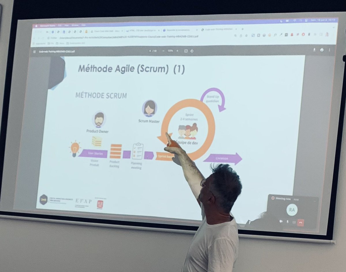 Toujours en mode agile au <a href="/MBADMB/">mbadmb</a> 
Christophe Dieu nous introduit au techno web code

Never stop learning 

#mbadmb #womenintech #efap #code #agile #TransfoNum