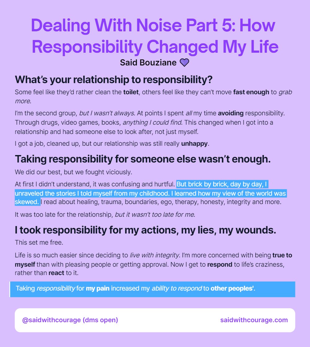 It's not fair that we have to take responsibility for the damage people do to us. 

But it does become empowering.

Fair or not, this is how I went from boy to man and now show up with ease.
💌👇🏽👀

#suicideprevention #crisissupport