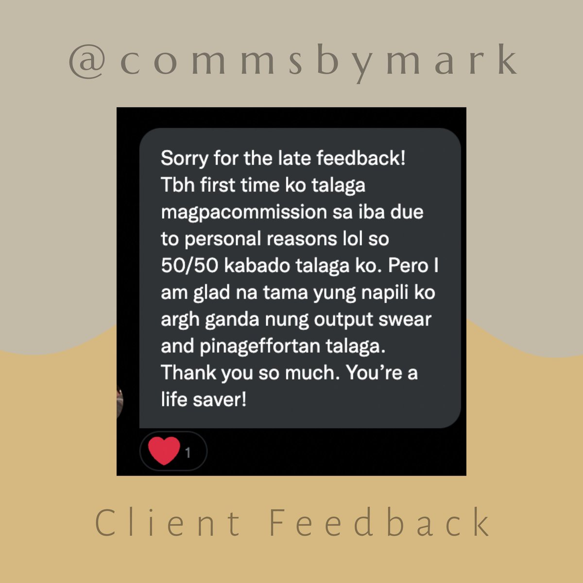 commsbymark's tweet photo. new client feedback
👨💻task: research on arts + powerpoint presentation
thank you for the trust! #MarkCommsFeedback https://t.co/hPCNBzkfbU