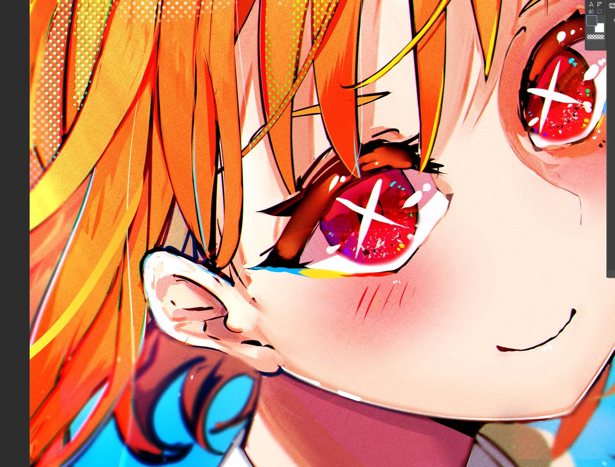 takami chika 1girl solo red eyes orange hair smile looking at viewer blush  illustration images