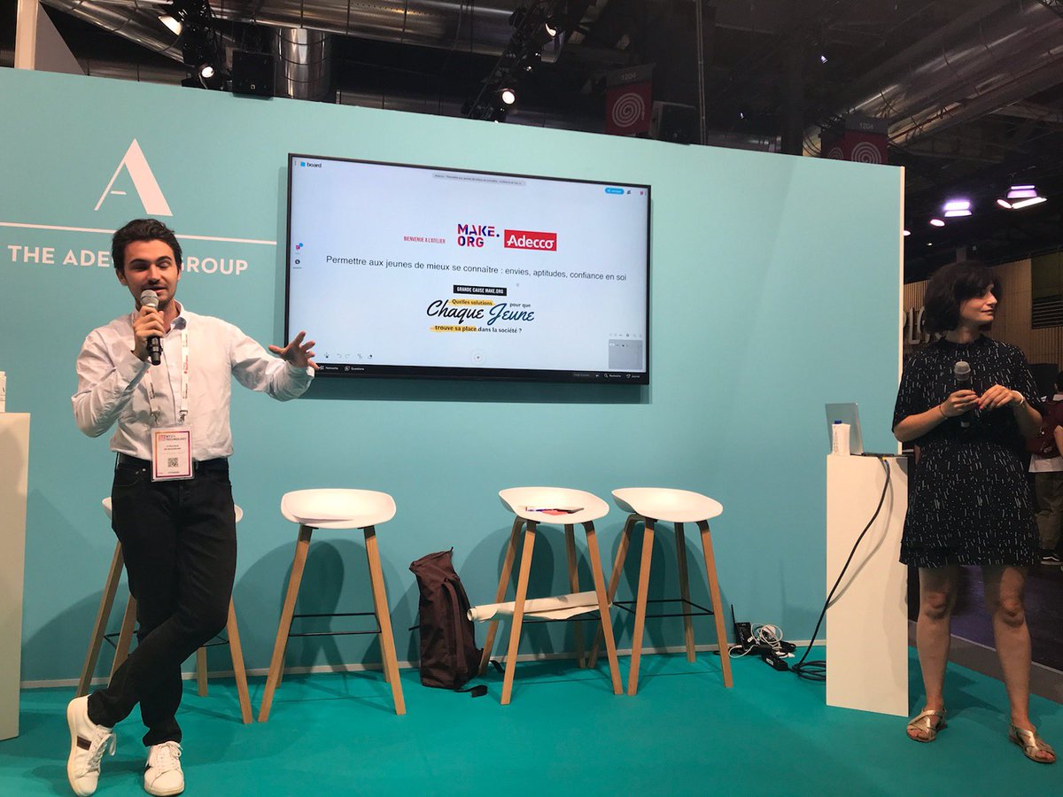 #VivaTech 🚀 | Place aux #jeunes !

<a href="/Make_org/">Make.org</a> et notre Groupe ont organisé l’atelier « Quelles solutions pour que chaque jeune trouve sa place dans la société ? » aux côtés de <a href="/Cyriaquedb/">Cyriaque de Beaumont</a> <a href="/Pmatuchet/">Pierre Matuchet</a> <a href="/VivaTech/">VivaTech</a>