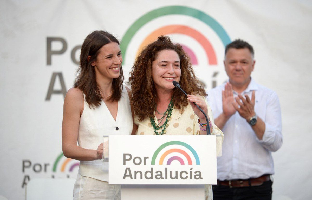IUMalaga's tweet photo. 🌈 Maravilloso el cierre de campaña de #PorAndalucía ayer en #Málaga. Cientos de personas se suman a lo nuevo, a la ilusión, a la transformación de nuestra tierra que comenzará tras el 19J con #InmaPresidenta. https://t.co/S7JtdpQpXp