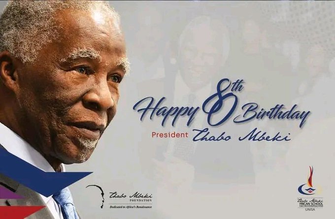 Happy birthday to former state president of RSA cde Thabo mbeki we wish you well Zizi...we love you. 